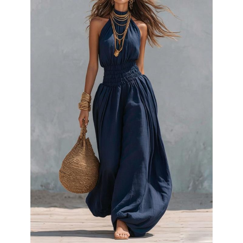 Europe and the United States cross-border TK Amazon Temu hot summer fashion street style sleeveless neck bloomers jumpsuit women