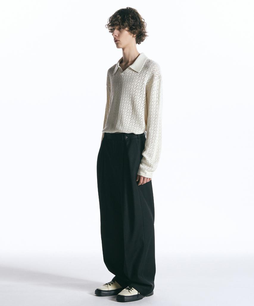 INSILENCE Open Collar Knit Cream