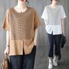 T-shirt Women Versatile Summer Casual Large Size Loose Round Neck Pullover Short-sleeved Tops