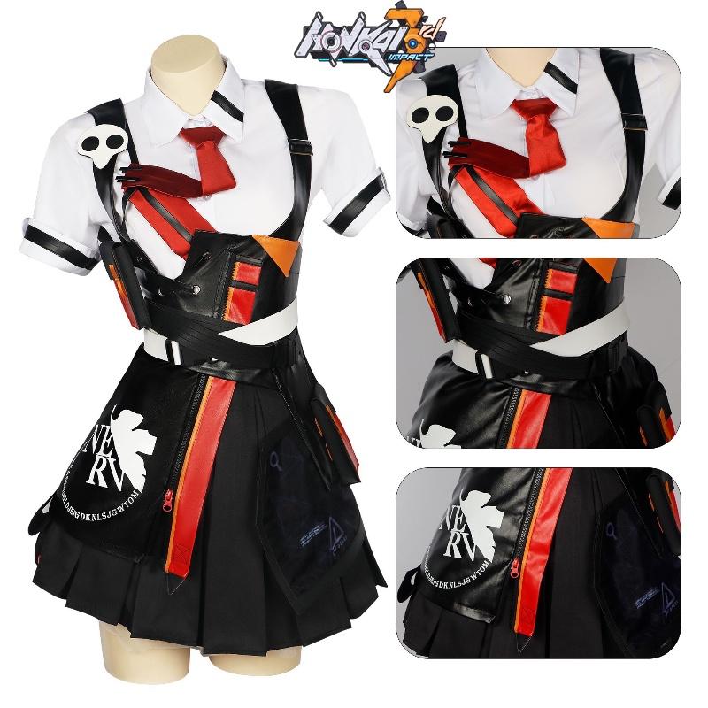 Impact Eva Honkai 3 Asuka Langley Soryu Cosplay Costume Anime Party Outfit Fans
