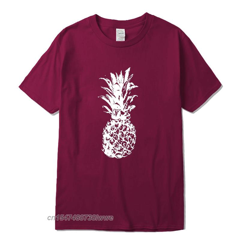 Cool Unisex Fashion Casual Top Quality 100 Cotton Loose Pineapple Printed T Shirt Casual Loose Cool Unisex T Shirt For Unisex