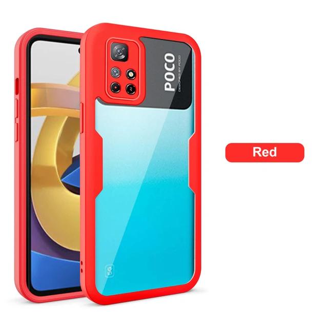 

Luxury 360 Full Body Front+Back Clear Case For Xiaomi POCO X3 X4 Pro 5G X3 NFC F3 M4 M3 Pro Shockproof Silicone Bumper Case Capa For POCO M3 красный