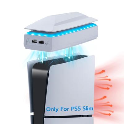 Mcbazel Νέος PS5 Slim Άνω Ανεμιστήρας Ψύξης Άνω Ανεμιστήρας Ψύξης Runaway Custom Σχεδιασμός Ανθεκτικός στη Σκόνη Φως RGB Δεν Συμβατός με PS5 Pro Λευκό Αντιθερμικός -