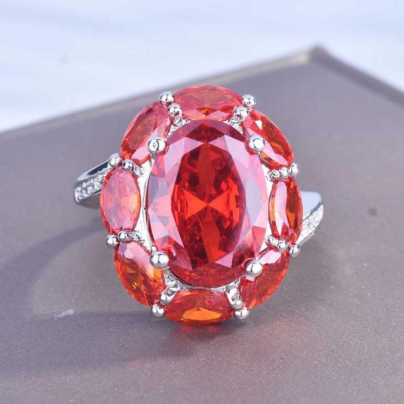 

SACE GEMS классическое кольцо из медного сплава с цирконом женские ювелирные изделия свадебный подарок для вечеринки Open красный