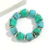 Boho Multicolor Resin Irregular Square Beaded Bracelet for Women Men New Trendy Acrylic Geometric Strechy Bracelet Jewelry Gifts