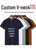 Customized V-Neck T-Shirt for Class Uniforms, Culture Promotions, DIY Logo Printing, Short Sleeve Workwear, Classmate Reunions.