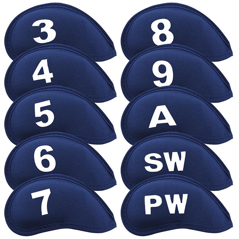 

10 шт. чехлов для клюшек для гольфа, защитный комплект для гольфа, аксессуары для спорта на открытом воздухе синий