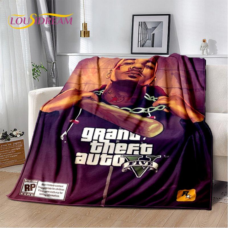 Grand Theft Auto GTA Game Gamer Soft Plush Blanket,Flannel Blanket Throw Blanket for Living Room Bedroom Bed Sofa Picnic Cover