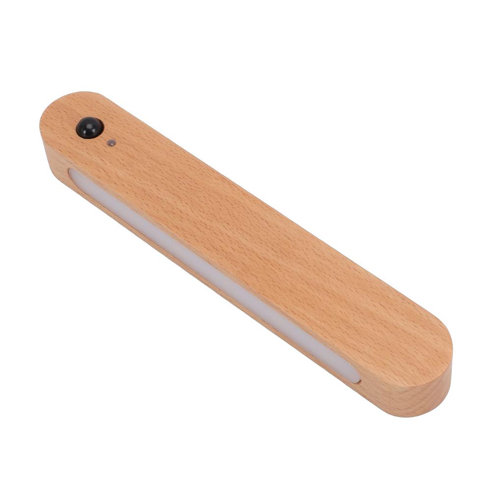 Motion Sensor Light Wooden Wall Mounted Rechargeable Portable LED Night Light for Bedroom Hallway Under Cabinet