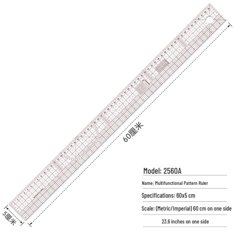 

60cm Soft Bendable Grading Ruler for Garment Design and Pattern Making 60cm Straight Ruler