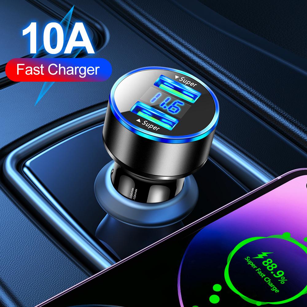 Adattatore per caricabatteria da auto 2 porte 22.5wx2 Dc12-24v Caricabatteria da auto portatile con display digitale Resistenza al calore per ufficio viaggi in famiglia
