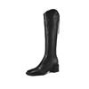 Krazing Pot PU Autumn Winter Shoes Riding Boots Square Toe Keep Warm Zipper Size 43 Handsome Knee Boots