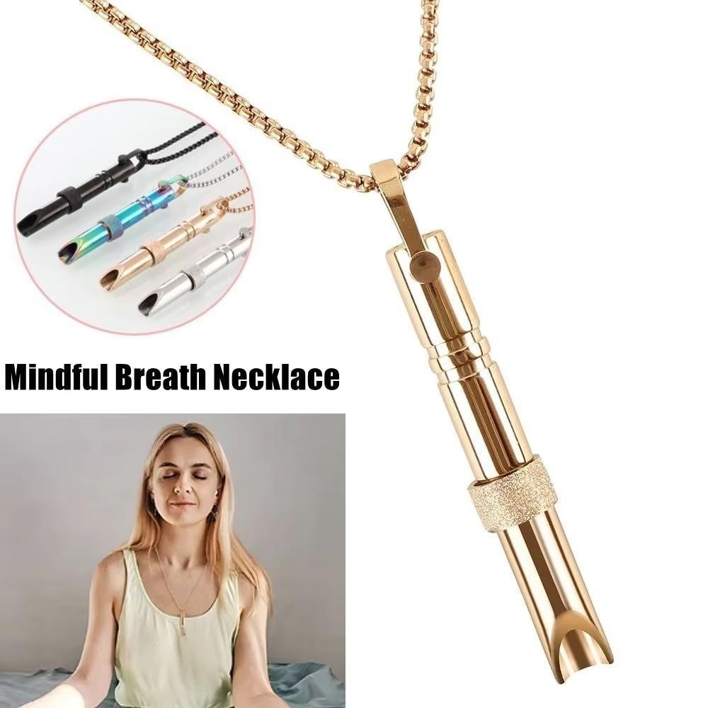 Fashion Mindfulness Training Whistle Stainless Steel Rotatable Yoga Portable Stress Relief Jewelry Accessories