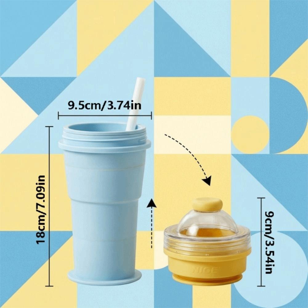 Easy To Demold Folding Ice Mold Cup with Straw Ice Kettle Silicone Collapsible Mug  Office