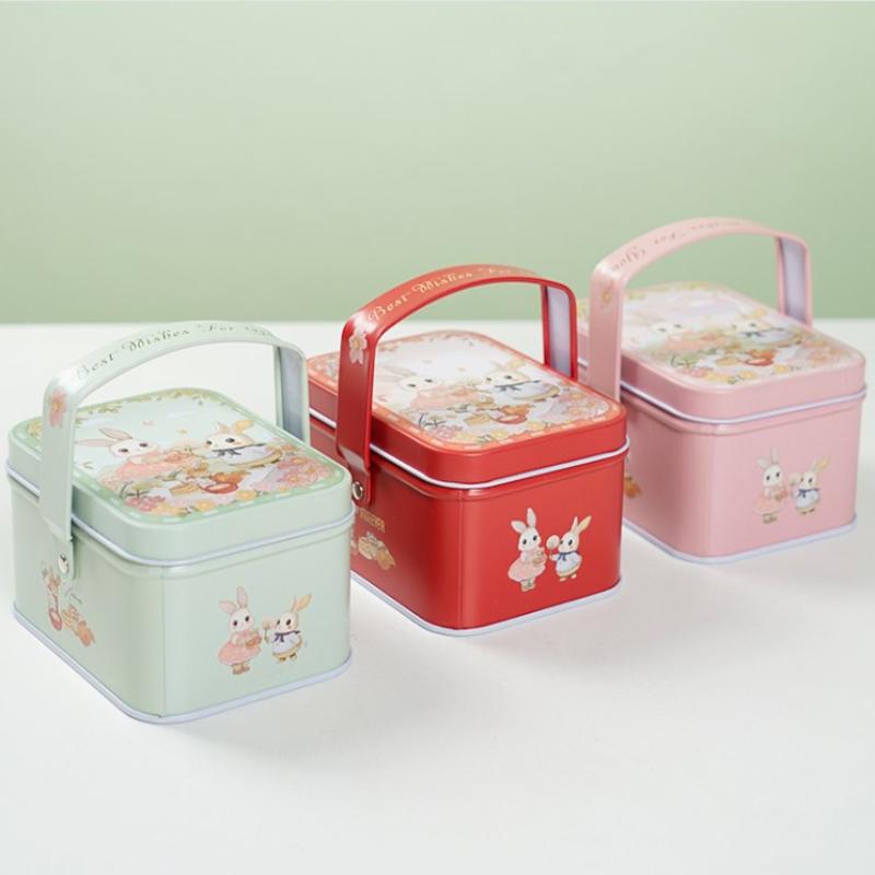 Blechdose Süßigkeitenbox Kindergeschenke Kleine Blechdose Keksdose Tragbare Häschen-Geschenkbox für Geburtstag Hochzeitsfeier Dekoration