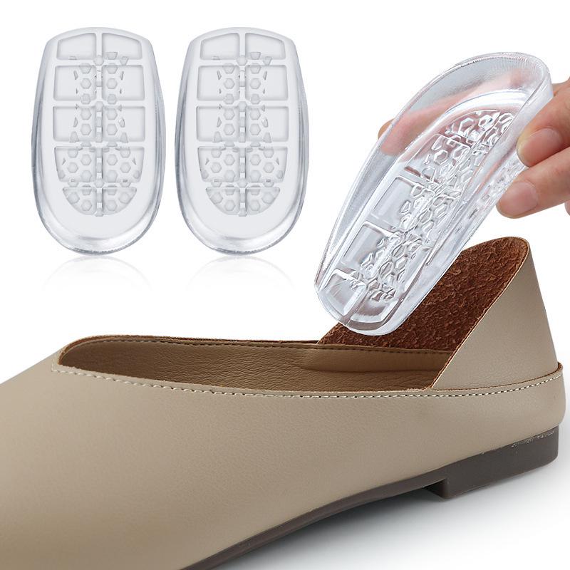 Gel Transparent Heel Pad: Shock Absorbing, Anti-Slip, Self-Adhesive Half Insole