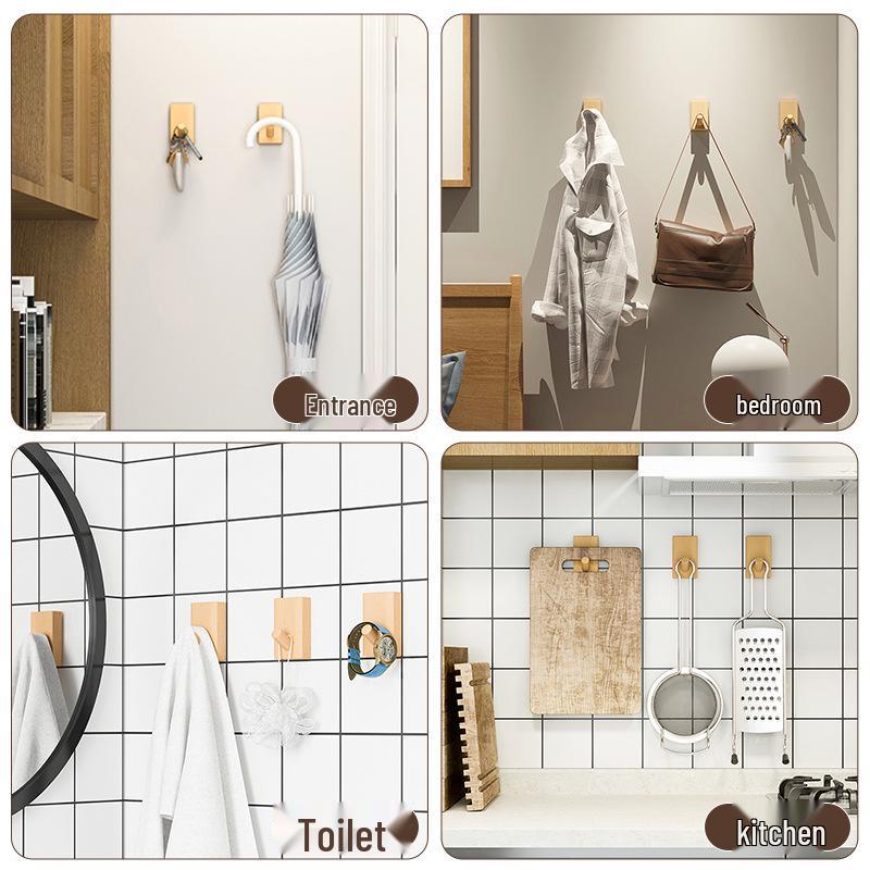 Nordic Punch-Free Solid Wood Multi-Functional Hook for Doors and Walls