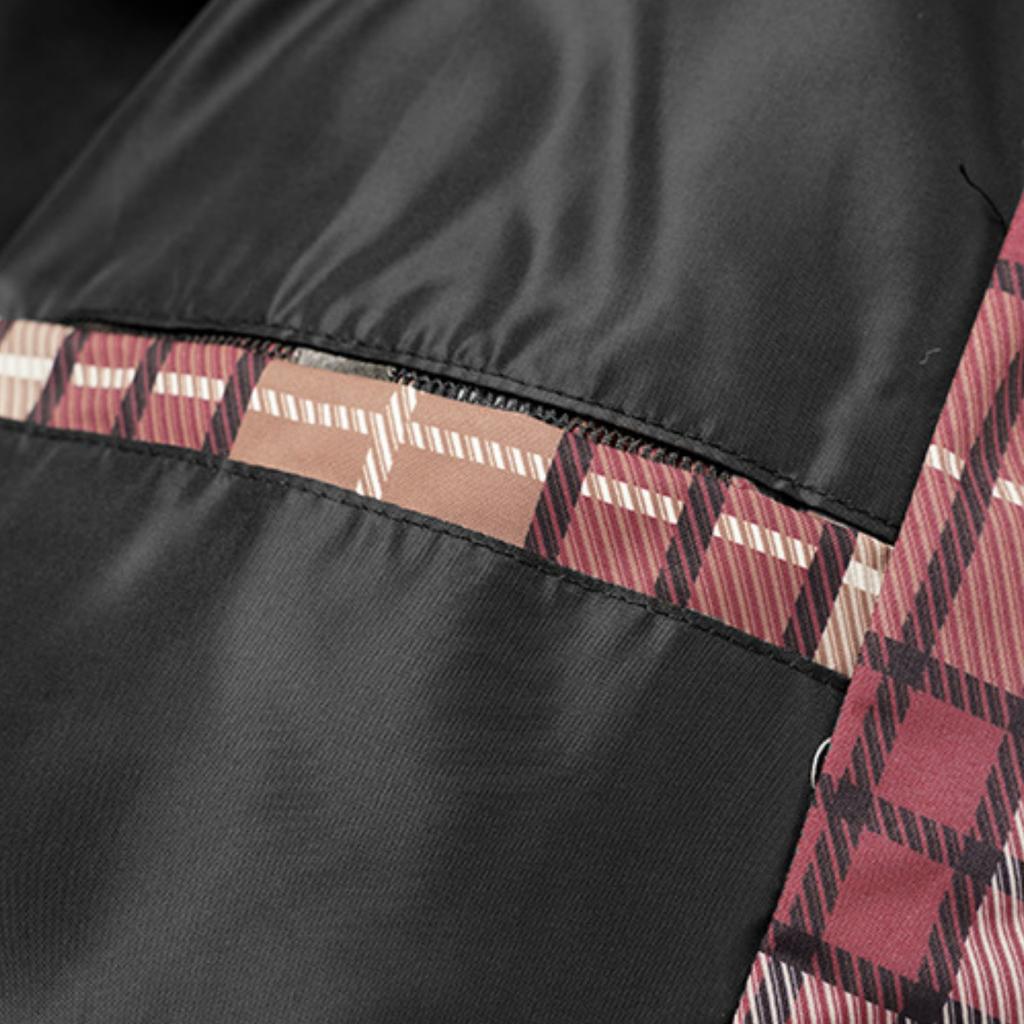 Herr- och damjacka i avslappnad färgmatchad rutig inner- och ytterdesign med ståkrage, herrarnas lösa och tjocka bomullsvadderade jacka