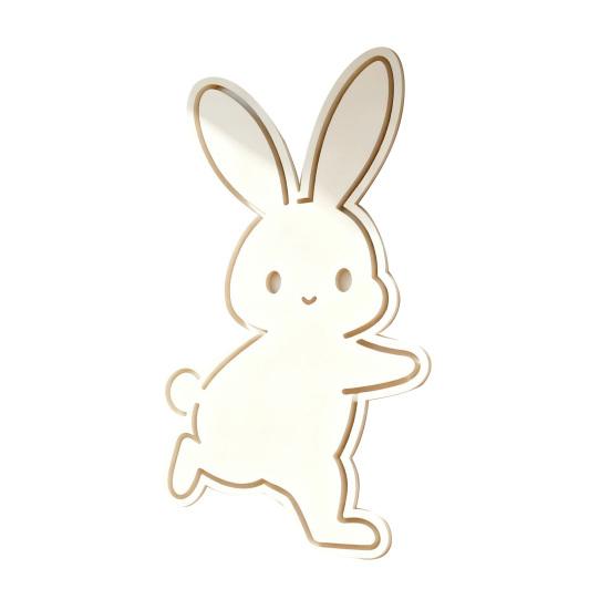 Cute Bunny Wall Decal Easter Wall Sticker Wooden Rabbit Animal Wall Art Decor