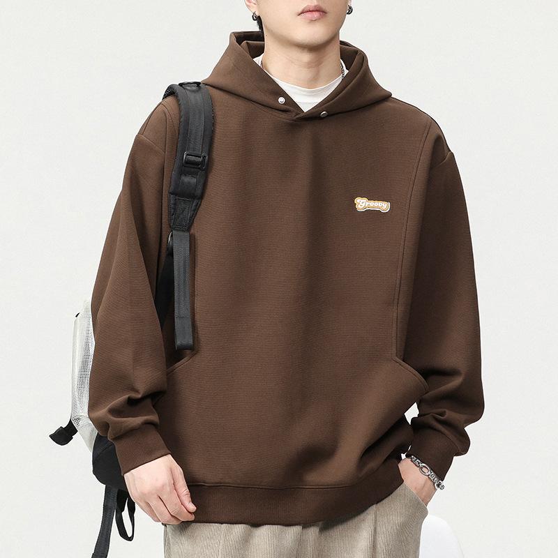 

Тяжелый американский модный брендовый свитер с капюшоном для мужчин, осенне-зимняя мужская бархатная одежда с длинными рукавами, осеннее пальто 4XL темно-коричневого