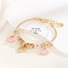 Adjustable Heart Shaped Crystal Beaded Bracelet Handmade with Chain Charm Anklet