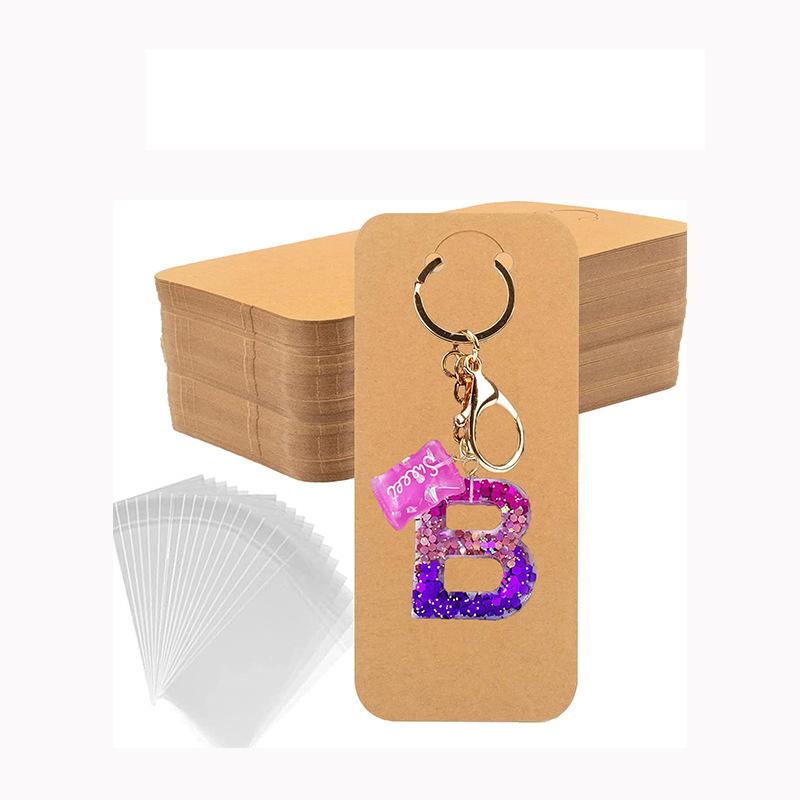 30pcs/lot 15cm Keychain Cards Display Cardboard Holders Necklace Paperboard With Opp Bags For Diy Jewelry Packaging Findings