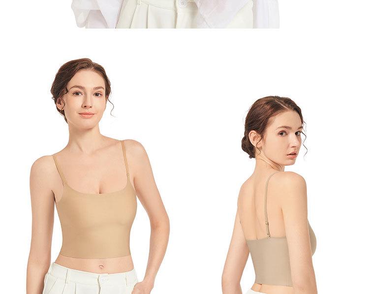 Seamless Ice Silk Spaghetti Strap Tank Top - Women's Slimming One-Piece with Beautiful Back Design