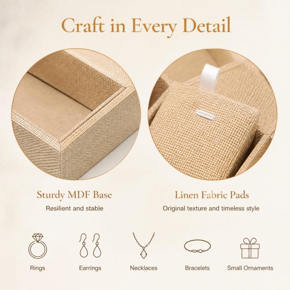 2 Pcs 24 Slots Jewelry Display Tray MDF Base Jewelry Showcase Jewelry Storage Case  For Pendants