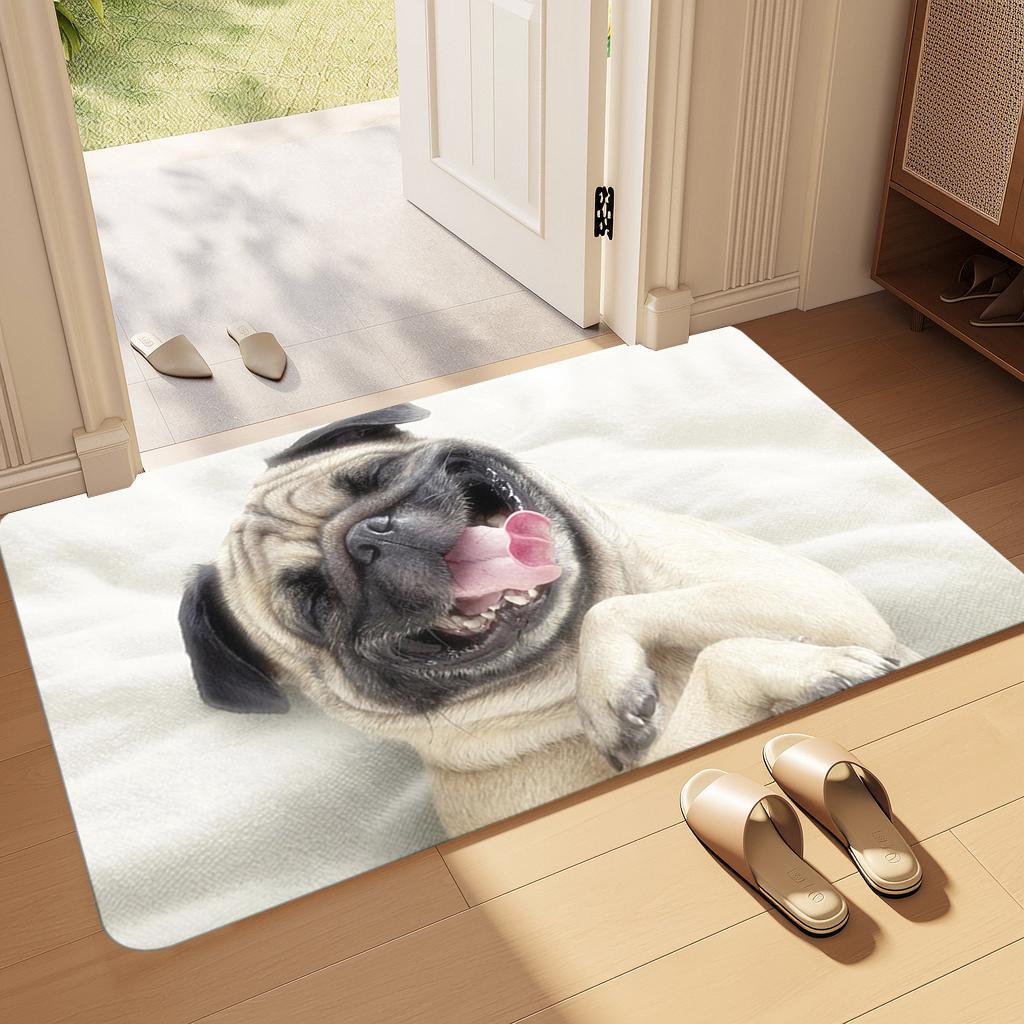 VIKAMA Pet Funny Dog Printed Carpets Bathroom Non-slip Floor Mats  Bedroom Bathroom Non-slip Floor Mat Home Decoration