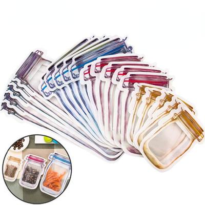 5/12/20 Reusable Mason Jar Bags Grocery Candy Food Storage Zipper Bag Portable Kitchen Seal Nut Cookies Snack Mason Organizer