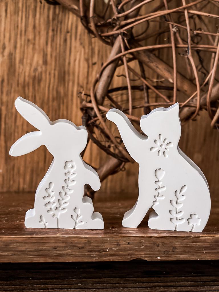 3D Easter Rabbit Candle Silicone Mold DIY Cat Bunny Handmade Soap Mould Butterfly Flower Printed Resin Gypsum Molds Home Decor