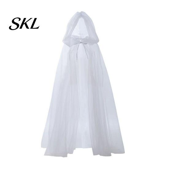 Layered Cosplay Cloak Hooded Mesh for Adults, 2 Layer Sheer Tulle Cape, Witch Costume Gothic Queen Halloween Renaissance Accessories Dark Elf Cape