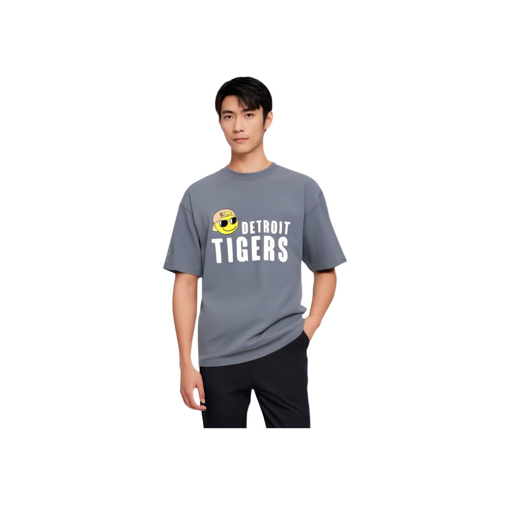 New MLB Smile Series Detroit Tigers T Shirts Unisex Gray 3ATSJ0133-46GRD