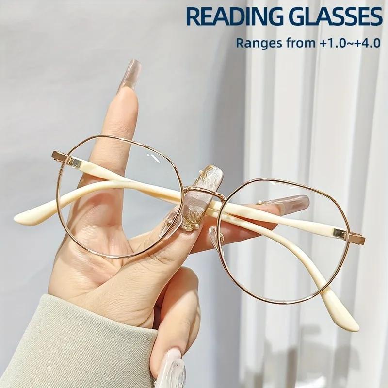 3PCS Round Reading Glasses for Women Anti Blue Light Pink Frame Presbyopic Glasses Farsightedness