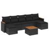 VidaXL Salon de Jardin avec Coussins 8 pcs, Canapés de Terrasse, Ensemble de Meubles de Patio, Mobilier d'Extérieur, Noir 3226237