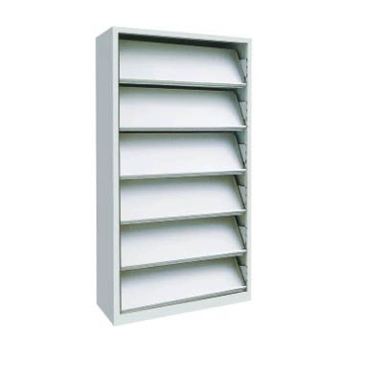 4-Layer Single-Sided Steel Magazine, Newspaper, and Book Rack Cabinet with Lower Shelf