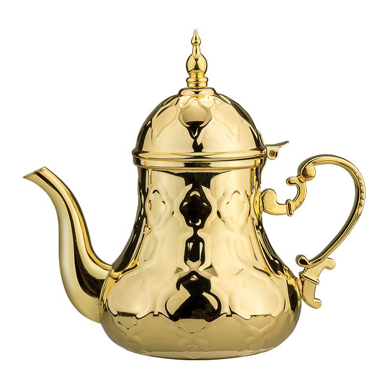 1.4L Stainless Steel Middle East Teapot Arabic Coffee Pot Kettle Golden Silver Tea Pot Mocha Pot Coffee Server