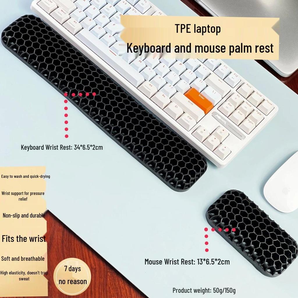 New Type Computer Keyboard & Mouse Pad with Soft, Non-Slip, Breathable Wrist Support