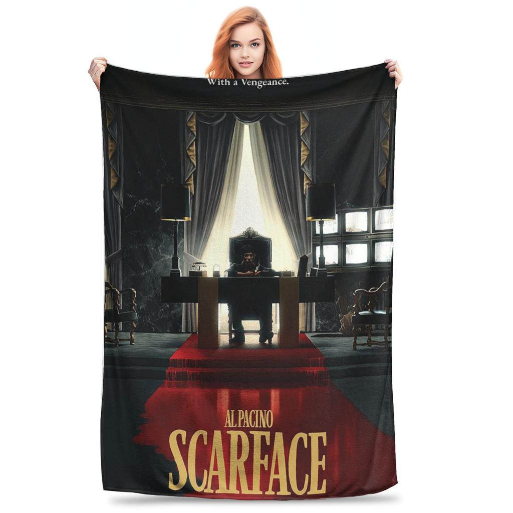 Scarface Original Movie Tony Montana Blanket Lightweight Fleece Throw Blanket for Home Bedroom Office Throws Bedspread Quilt