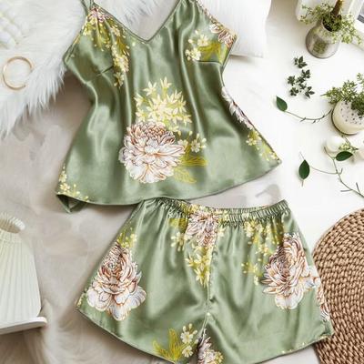 2025 European-American Two-Piece Pajama Set - Sexy Fashionable Camisole for Spring/Summer