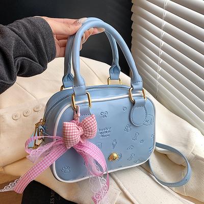 Korean Popular Ins Dopamine Sweet Wind Portable Pillow Bag Niche Cute Embossed Versatile Messenger Bag Female