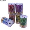 Hot! 1pc Euro Dollar Metal Cylinder Box Home Decoration Bank Saving Money Tin Piggy Bank Child Gifts
