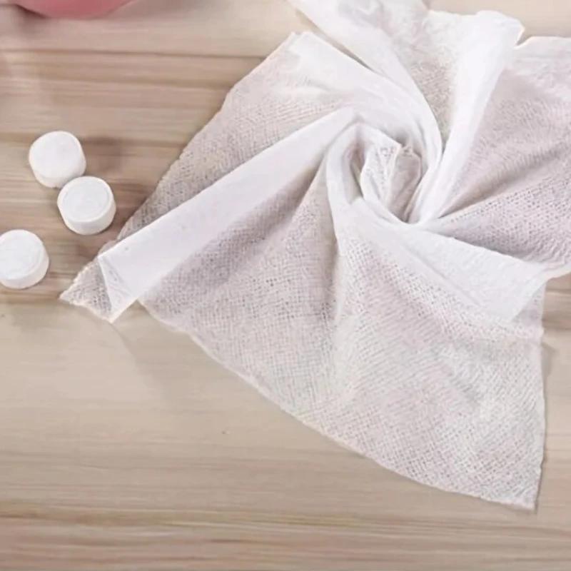 25/50/100PCS Disposable Compressed Towelettes Soft Mini Towel Tablets Tissue Wipes Napkin Portable Magic Towel For OutdoorTravel