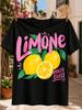 Limone Amalfi Coast TextTwo Whole Lemons One Citrus Slice and Broad Green Leaves Painted  Unisex All TShirt