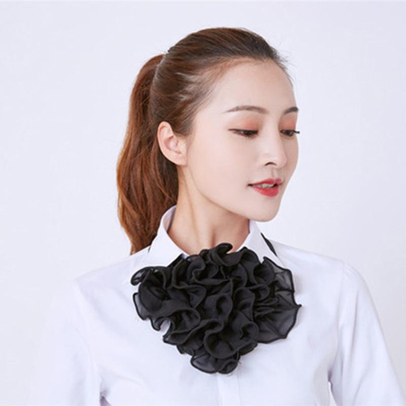 Korean Floral Chiffon Neck Guard False Collar Hedging Scarf Summer Women Ice Silk Protect Cervical Elastic Bib Headneck P51