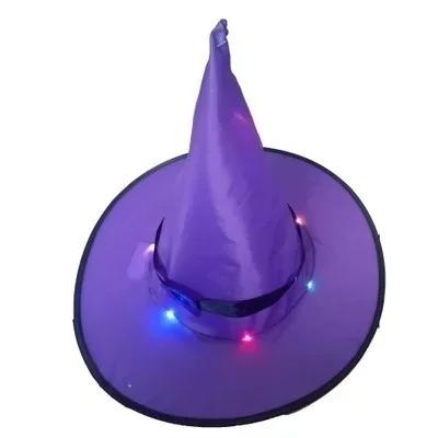 

Halloween Witch Hat Decoration Outdoor Hanging Lighted Glowing Witch Hat Lights String Battery Outdoor Yard Tree Decorations фиолетовый