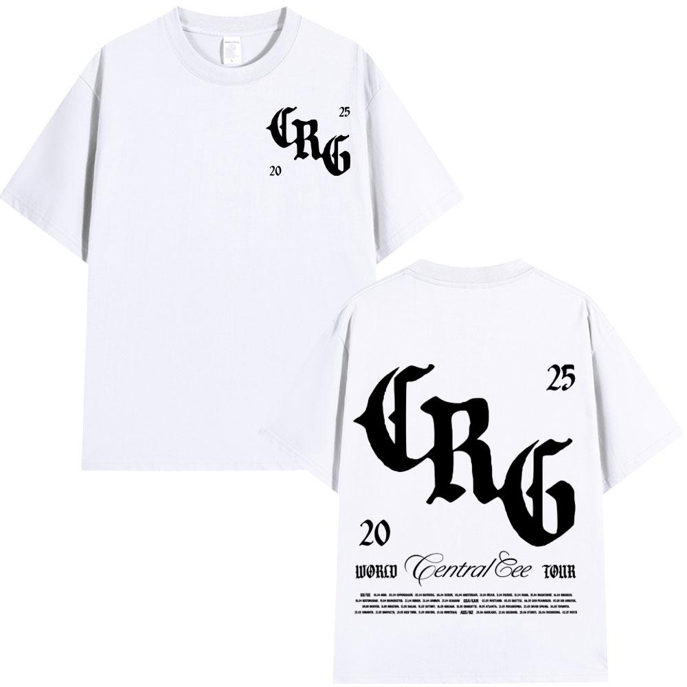 2025 Summer Central Cee CAN'T RUSH GREATNESS World Tour Vintage Unisex Fashion Hip Hop 100% Pure Cotton Printed T-shirt Y2K