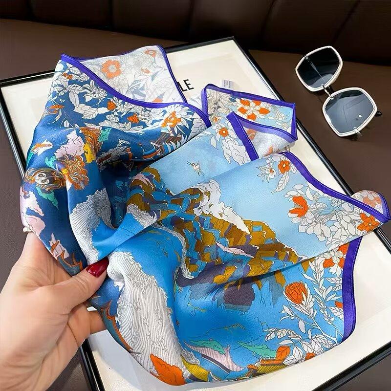 Fashion 100% Real Silk dot Scarf Women Shawls Wraps for Ladies Neckerchief Foulard Scarves Pashmina Female Hijab Bandana