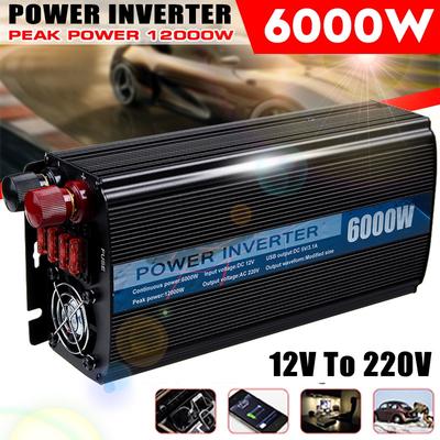 12000 W DC 12 V na AC 220 V Podwójne ładowanie USB Samochodowy przetwornica napięcia Ładowarka Adapter konwertera z bezpiecznikiem