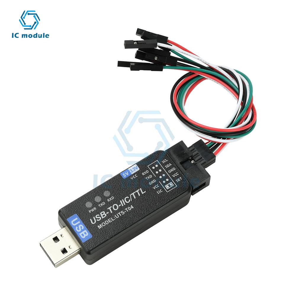 USB to IC2 IIC/TTL Serial Port Uart 2-In-1 Communication Module CH341T Serial Port Flashing Downloader